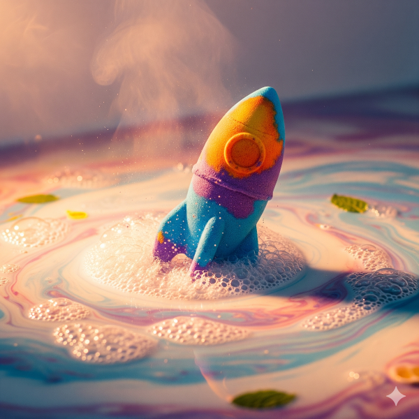 Bomba de banho em formato de foguete