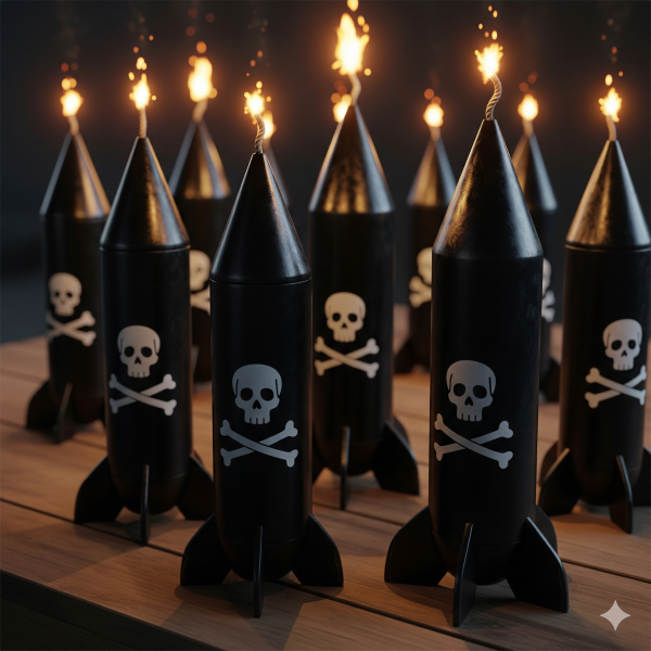 Bomba em formato de foguete