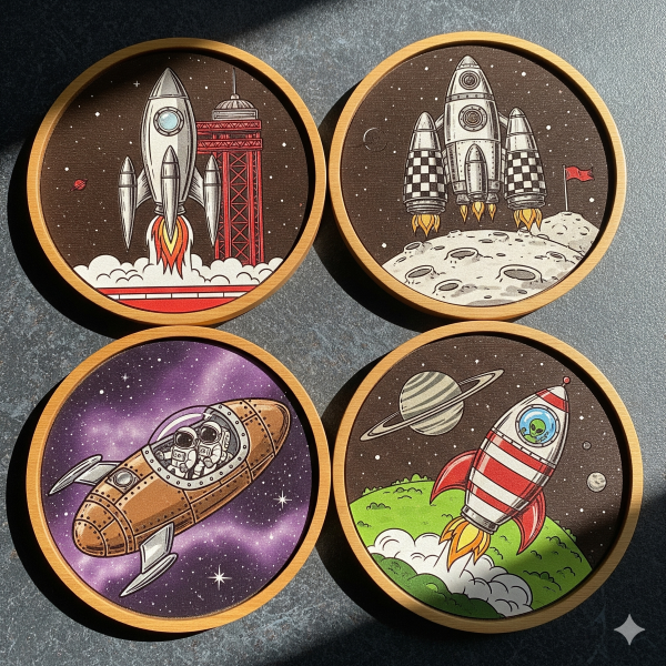 Porta-copos de foguete